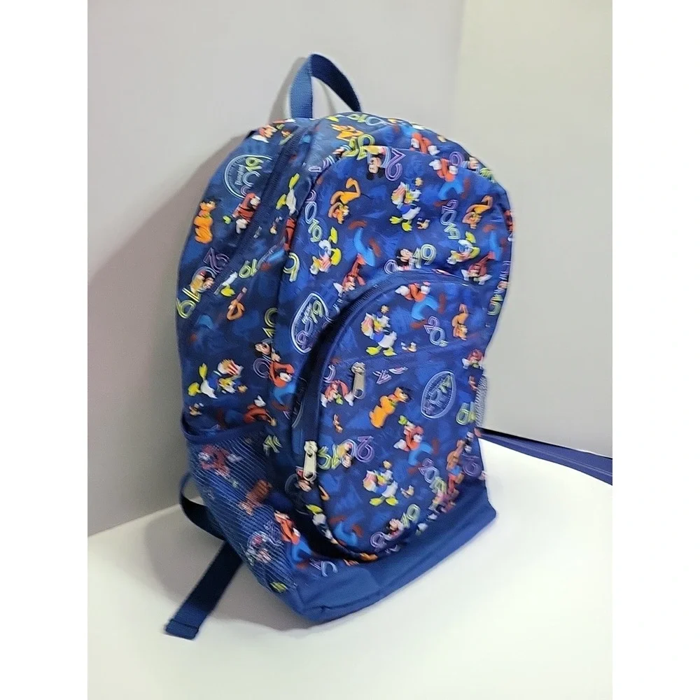 Disney Disneyland 2019 Backpack‎ Blue Mickey Pluto Goofy Donald Lightweight Used